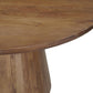 54" Brown Solid Wood Pedestal Base Round Top Dining Table
