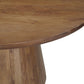 54" Brown Solid Wood Pedestal Base Round Top Dining Table