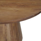 54" Brown Solid Wood Pedestal Base Round Top Dining Table