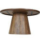 54" Brown Solid Wood Pedestal Base Round Top Dining Table