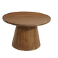 54" Brown Solid Wood Pedestal Base Round Top Dining Table