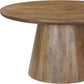 54" Brown Solid Wood Pedestal Base Round Top Dining Table