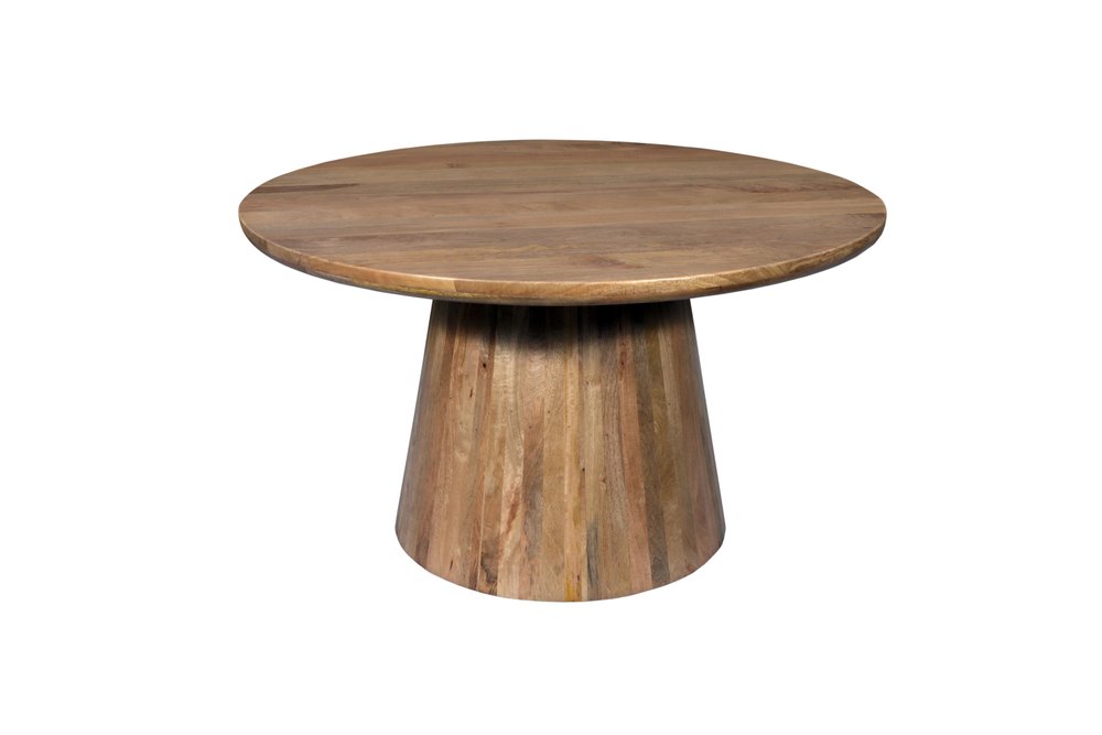 54" Natural Solid Wood Pedestal Base Round Top Dining Table