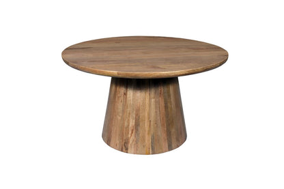 54" Natural Solid Wood Pedestal Base Round Top Dining Table