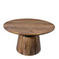 54" Natural Solid Wood Pedestal Base Round Top Dining Table