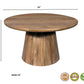 54" Natural Solid Wood Pedestal Base Round Top Dining Table