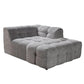 Light Gray Boucle L Shaped Two Piece Sofa and Chaise Sectional With Toss Pillows