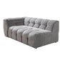 Light Gray Boucle L Shaped Two Piece Sofa and Chaise Sectional With Toss Pillows