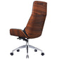 Black Rosewood and Silver Adjustable Height Swivel Rolling Executive Office Chair