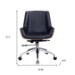 Black Rosewood and Silver Adjustable Height Swivel Rolling Conference Office Chair