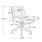 White Silver and Walnut Adjustable Height Swivel Rolling Conference Office Chair