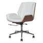 White Silver and Walnut Adjustable Height Swivel Rolling Conference Office Chair