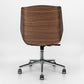 White Silver and Walnut Adjustable Height Swivel Rolling Conference Office Chair