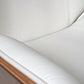 White Silver and Walnut Adjustable Height Swivel Rolling Conference Office Chair