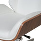 White Silver and Walnut Adjustable Height Swivel Rolling Conference Office Chair
