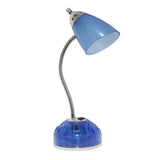 20" Blue Table Lamp With Cone Shade