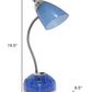 20" Blue Table Lamp With Cone Shade