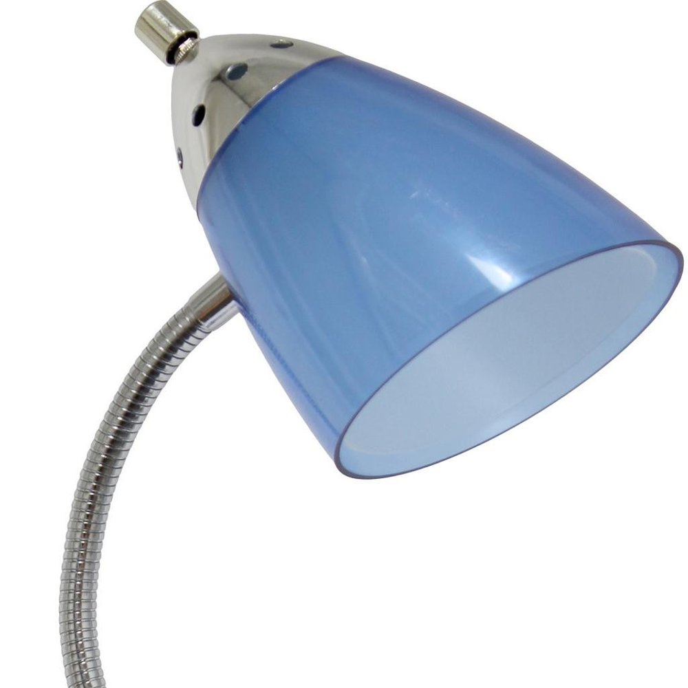 20" Blue Table Lamp With Cone Shade