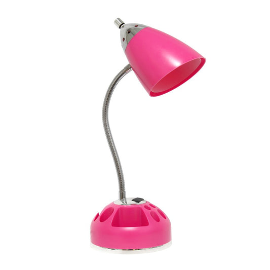 20" Pink Table Lamp With Cone Shade