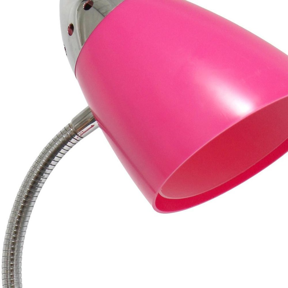 20" Pink Table Lamp With Cone Shade