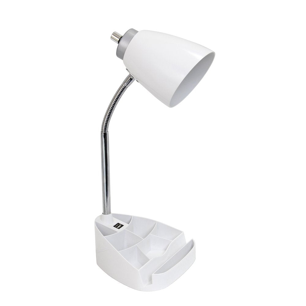 19" White USB Table Lamp
