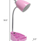 19" Pink Table Lamp With Cone Shade
