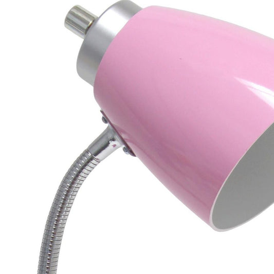 19" Pink Table Lamp With Cone Shade