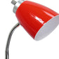 19" Red Table Lamp With Cone Shade