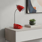 19" Red Table Lamp With Cone Shade