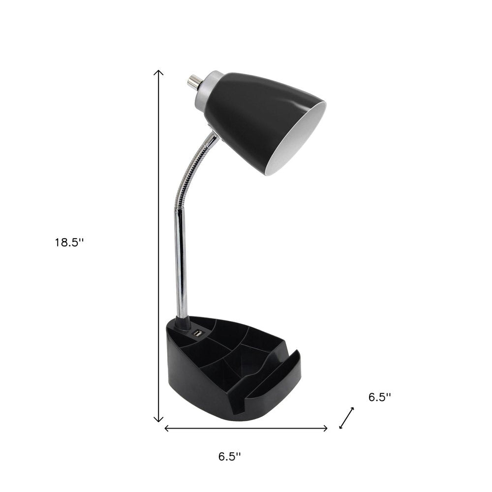 19" Black Swing Arm Table Lamp