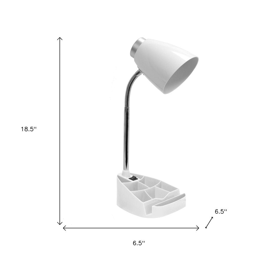 19" White Swing Arm Table Lamp
