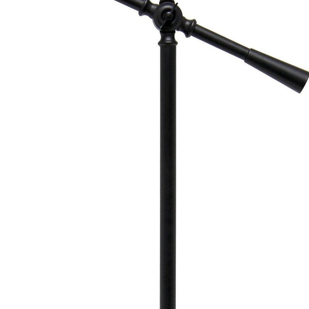 28" Black Metal Table Lamp With Clear Cylinder Shade