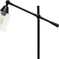 28" Black Metal Table Lamp With Clear Cylinder Shade