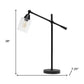 28" Black Metal Table Lamp With Clear Cylinder Shade