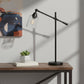 28" Black Metal Table Lamp With Clear Cylinder Shade