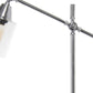 28" Silver Metal Table Lamp With Clear Cylinder Shade