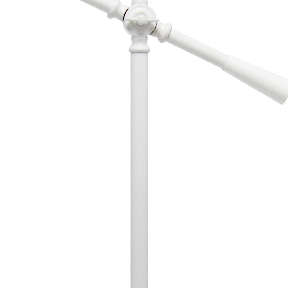 28" White Metal Table Lamp With Clear Cylinder Shade