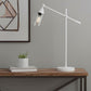 28" White Metal Table Lamp With Clear Cylinder Shade