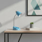 19" Blue Swing Arm USB Table Lamp
