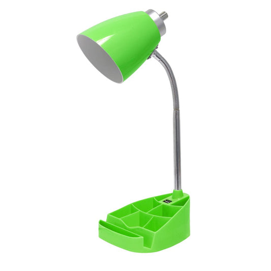 19" Green Swing Arm USB Table Lamp