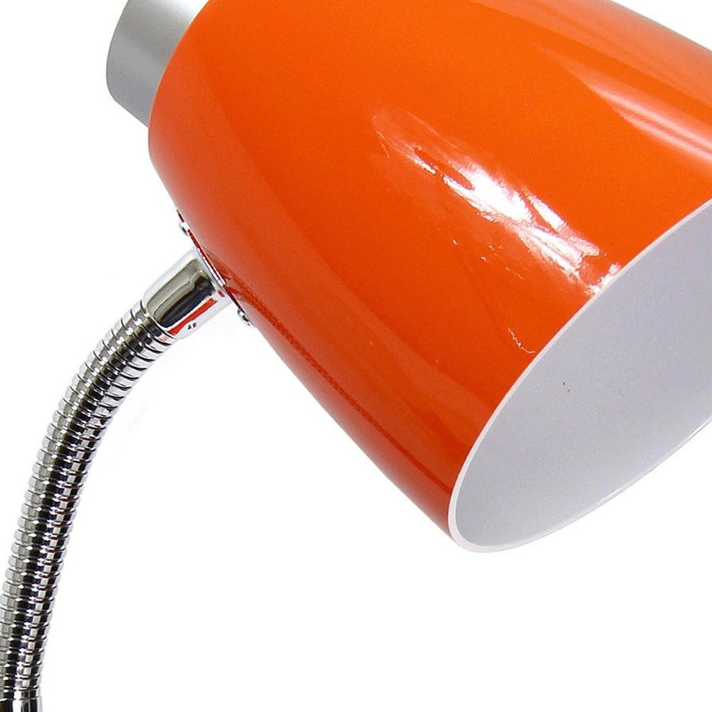 19" Orange Swing Arm USB Table Lamp