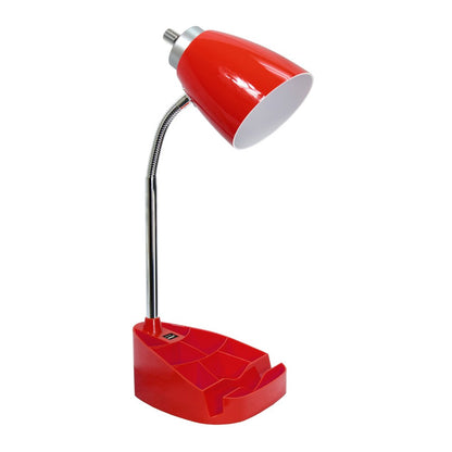 19" Red Swing Arm USB Table Lamp