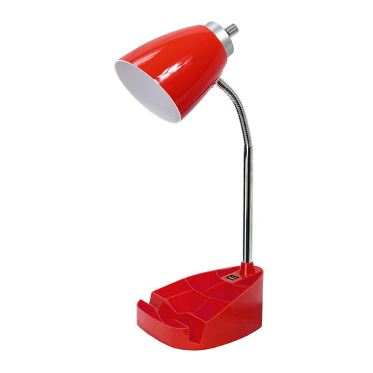 19" Red Swing Arm USB Table Lamp