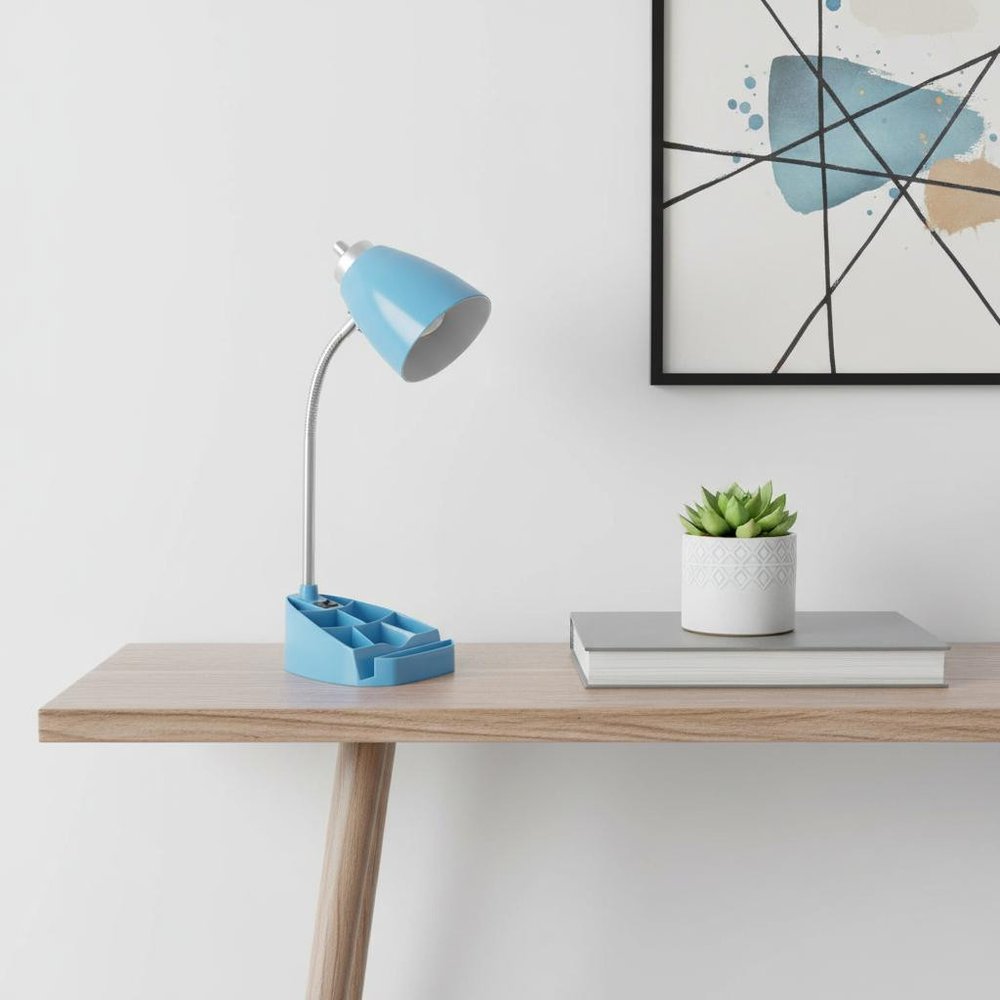 19" Blue Swing Arm Table Lamp