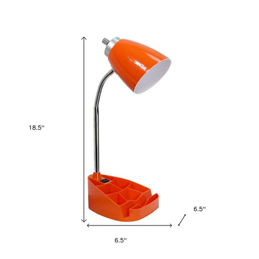 19" Orange Swing Arm Table Lamp