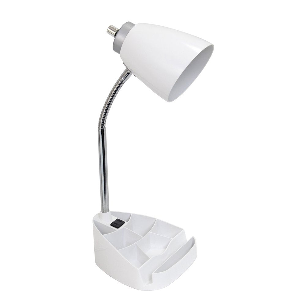 19" White Swing Arm Table Lamp