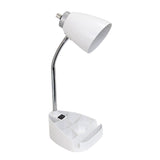 19" White Swing Arm Table Lamp