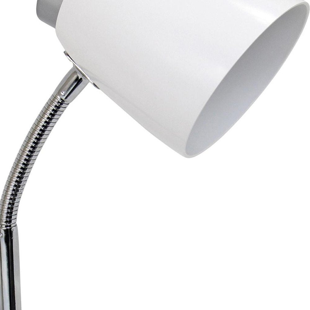 19" White Swing Arm Table Lamp