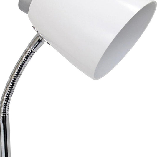 19" White Swing Arm Table Lamp