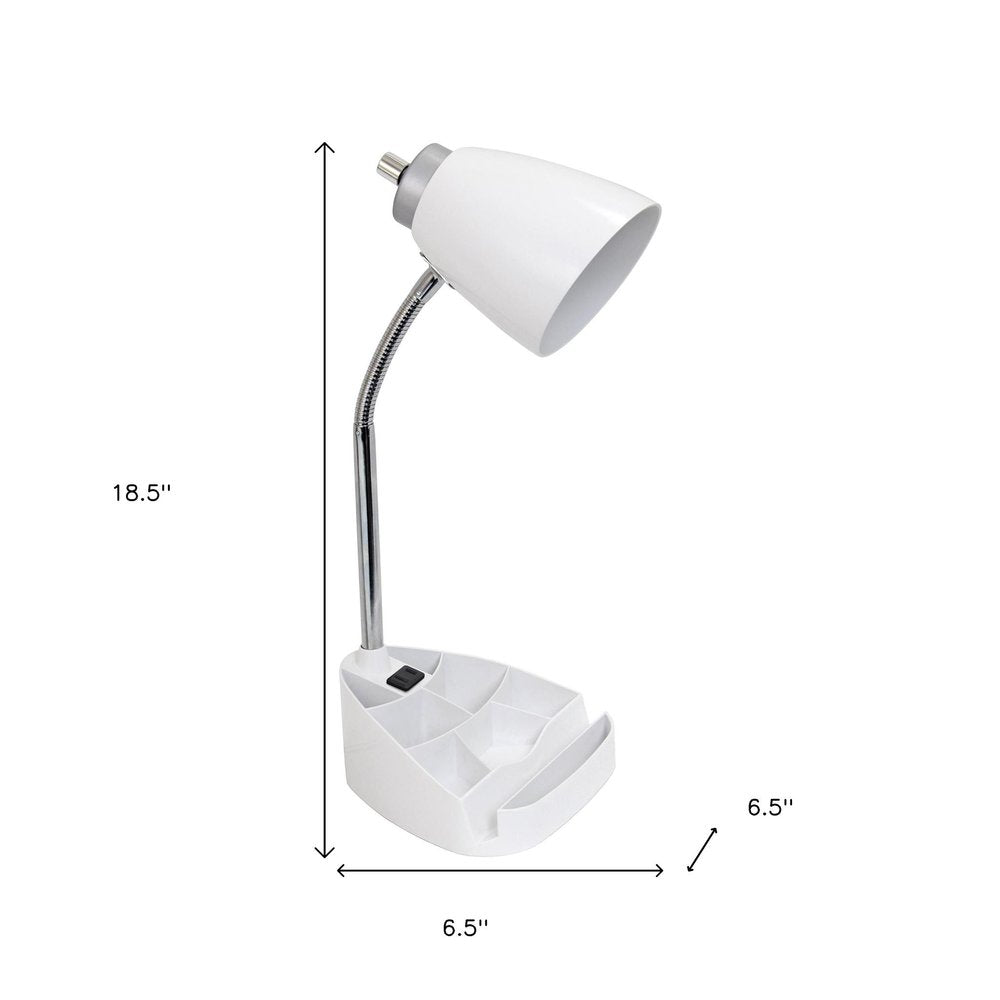 19" White Swing Arm Table Lamp